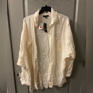 Cream Button down, fashion.